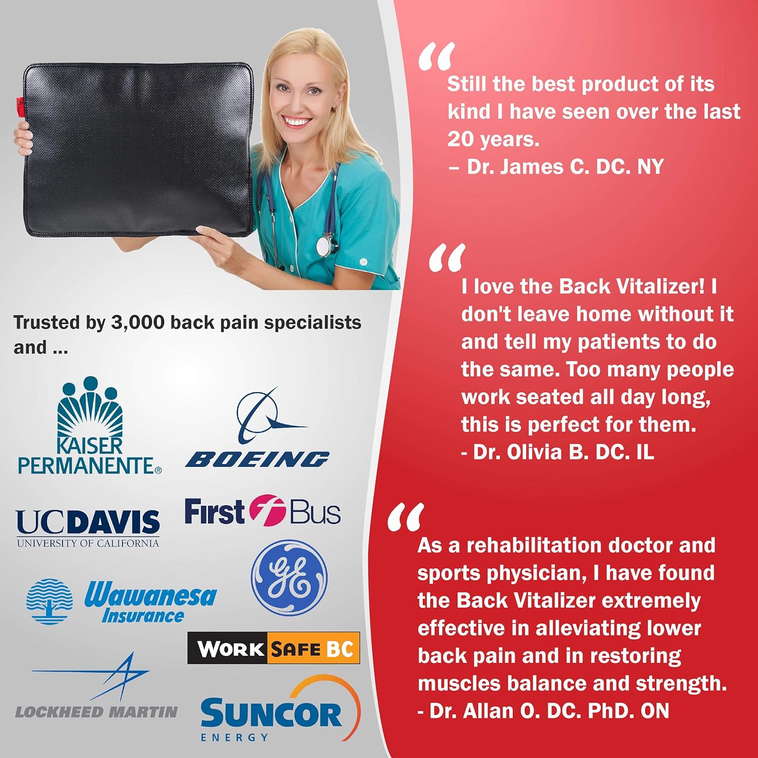 AJUVIA Back Vitalizer Lumbar Pillow for 3-Second Fast Pain Relief, 6-in-1 Back Support Office Chair & Car Seat Cushion, Air-Cell Technology Meditation Cushion, Tailbone & Coccyx Cushion (FDA Listed)