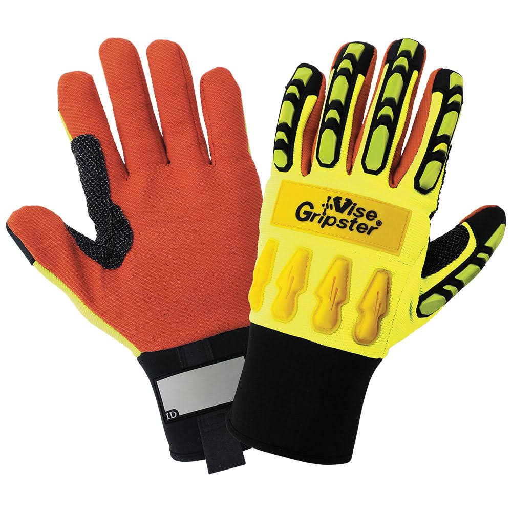 Global Glove Vise Gripster High Visibility TPU Impact Resistant Gloves - Medium - SG9955