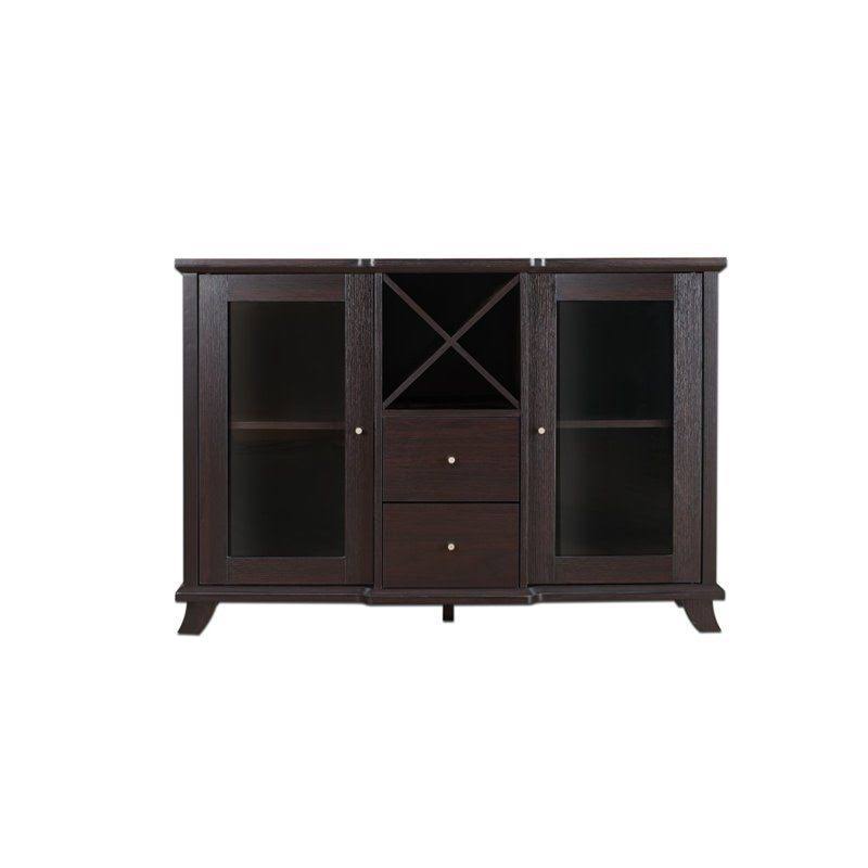 Furniture of America Anglex Wine Rack Buffet in Cappuccino