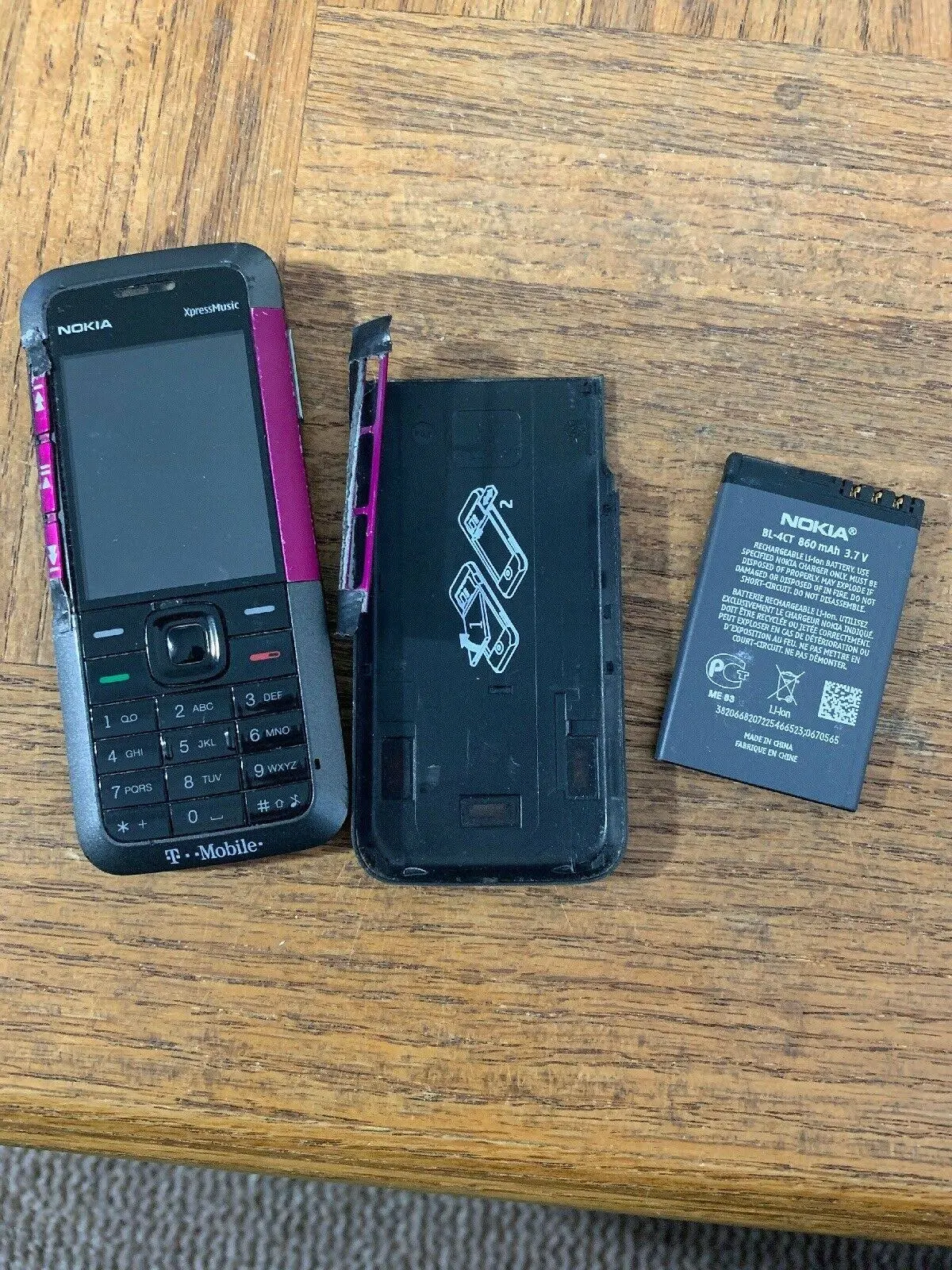 Nokia XpressMusic 5310 - Black and Purple (T-Mobile) Cellular Phone for Parts