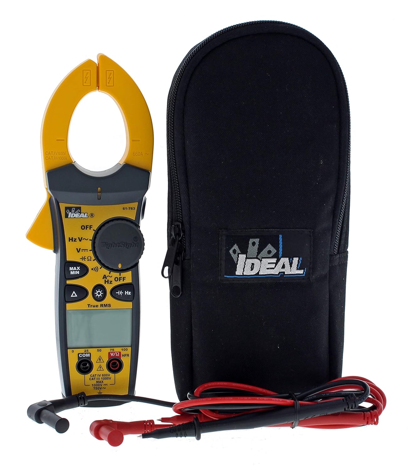 IDEAL INDUSTRIES INC. 61-773 1000 Amp AC TightSight Clamp Meter with TRMS, True RMS Current and Voltage, CATIII for 1000v, CATIV for 600v