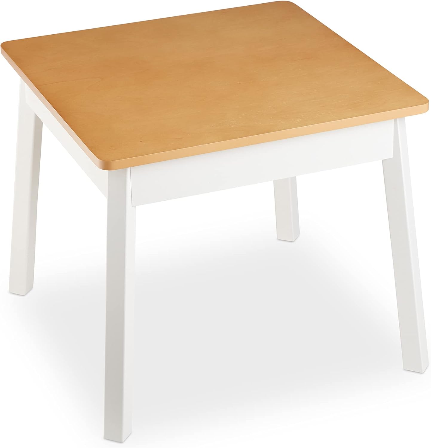 Melissa & Doug Wooden Square Table – Kids Furniture for Playroom - Natural/White Pack of 2
