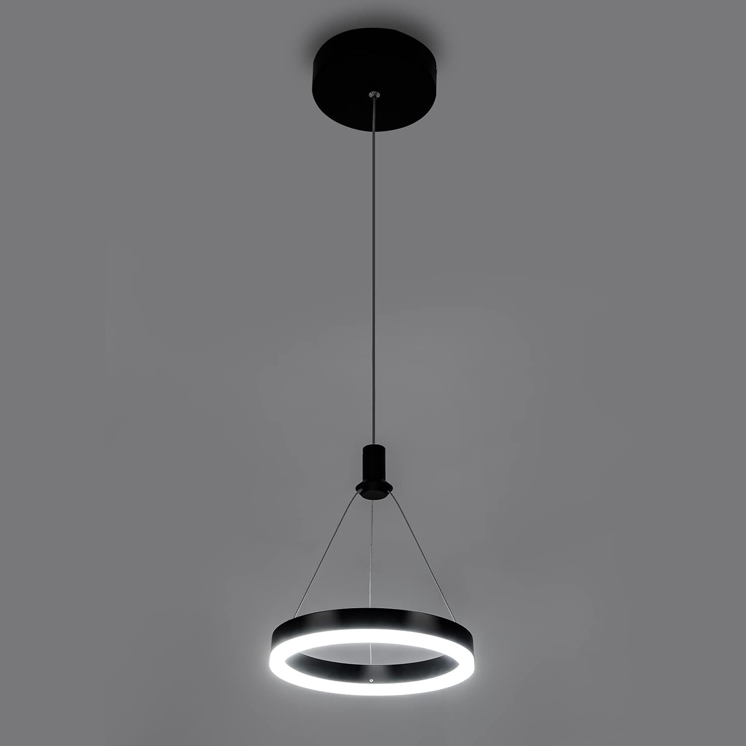 Dimmable LED Pendant Light Dining Room 86W LED Modern Chandelier Black Living Room 3 Ring Pendant Lighting Entryway with 59in Cord Adjustable,6000K Daylight&hellip;