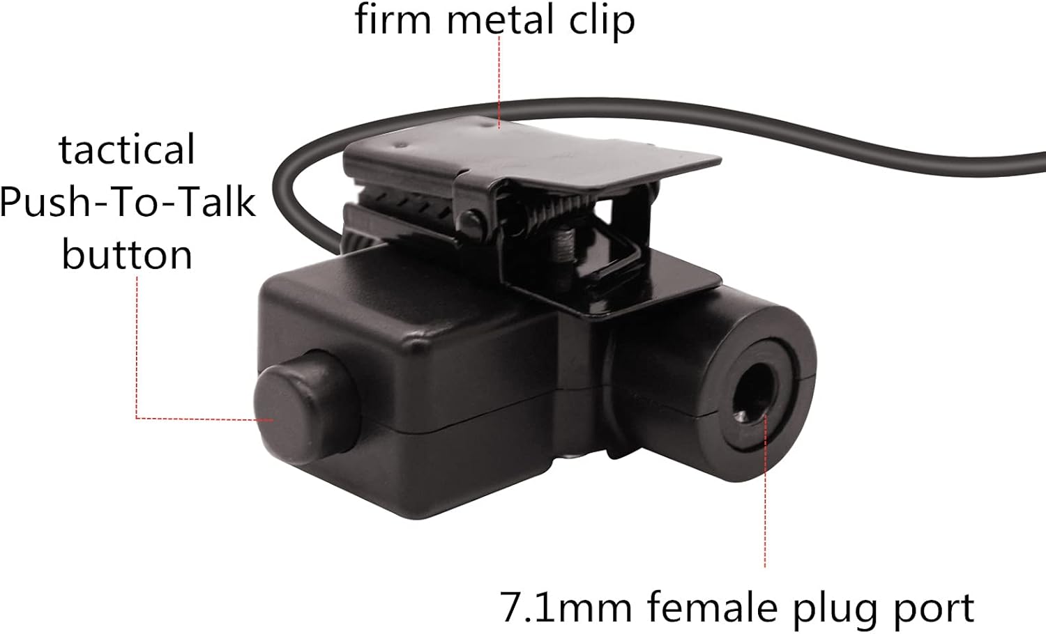 RATAOK U94 PTT Tactical Push to Talk Adapter Connector Compatible with Kenwood Compatible with Baofeng 2 pin Walkie Talkie Radio