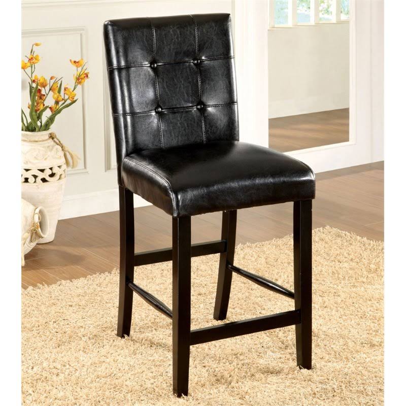 Furniture of America Kesler Counter Height Chair in Black (Set of 2)