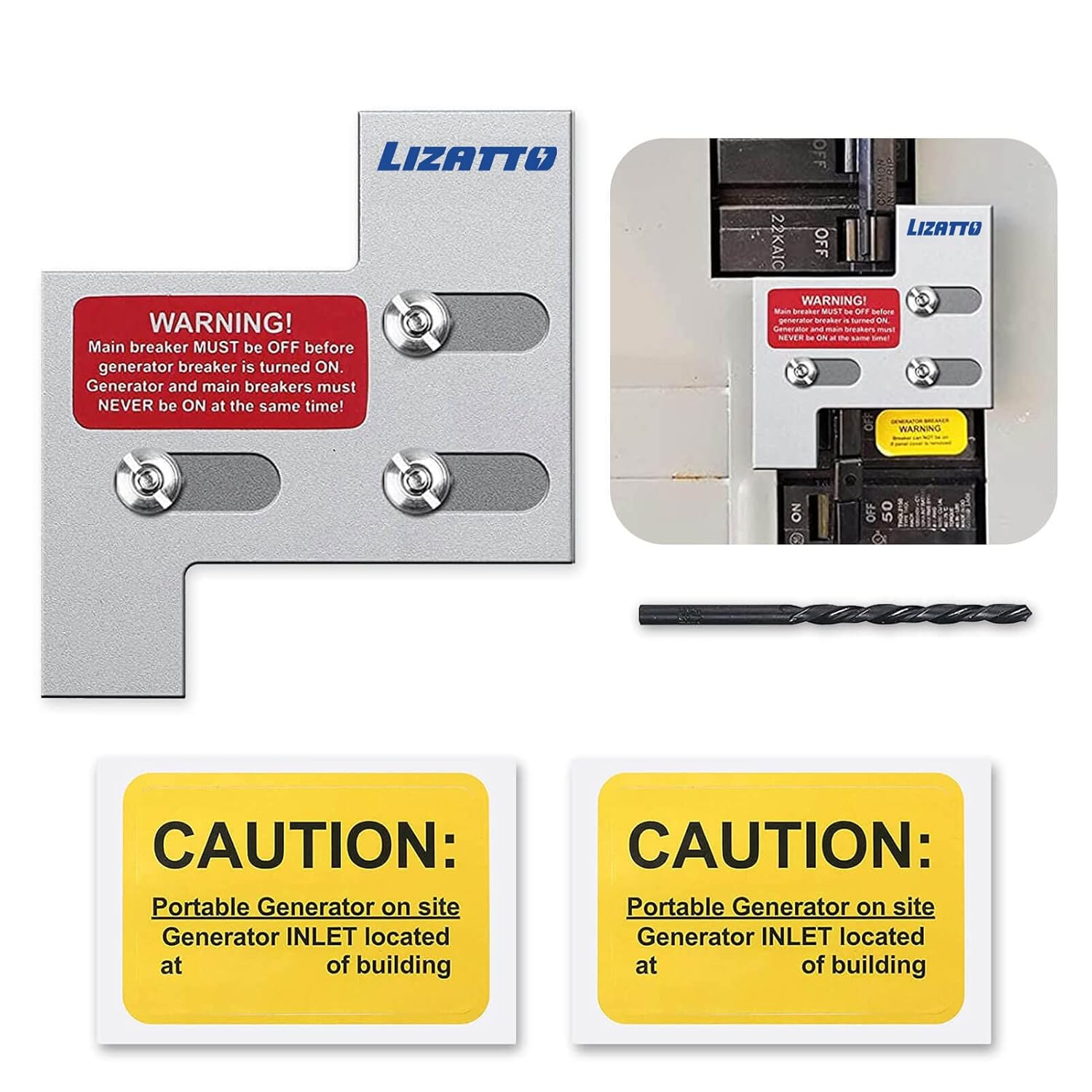 Generator Interlock Kit Compatible with GE General Electric 150 or 200 AMP Breaker Panel,1 1/4 Inch Spacing Between Main and Branch Breaker