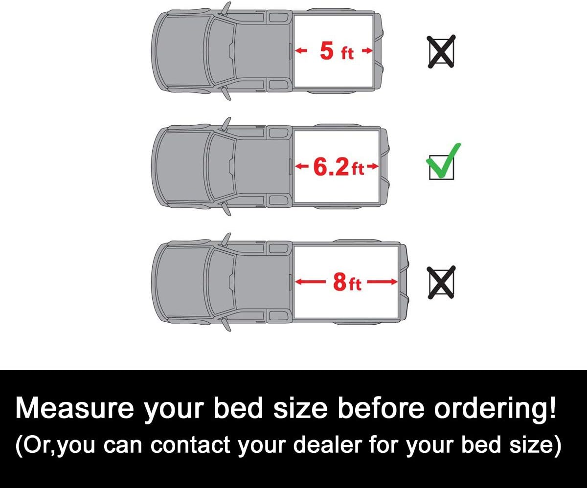 JJ 6.2ft Bed for 99-06 Tundra Access Extended Cab Pickup Fleetside Clamp on Soft Vinyl Roll up Lock Waterproof Tonneau Cover Top Mount Assembly + Rails Mounting Hardware Kit