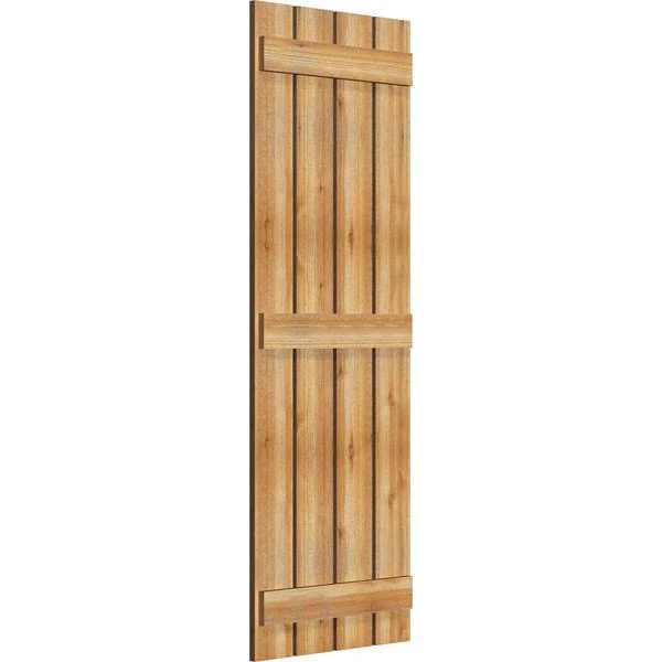 Ekena Millwork RBS06S23X065RWR 23x22W x 65x22H TimberCraft Four 5 3/8x22 Boards Spaced Board-n-Batten Shutters, Rough Sawn Weste