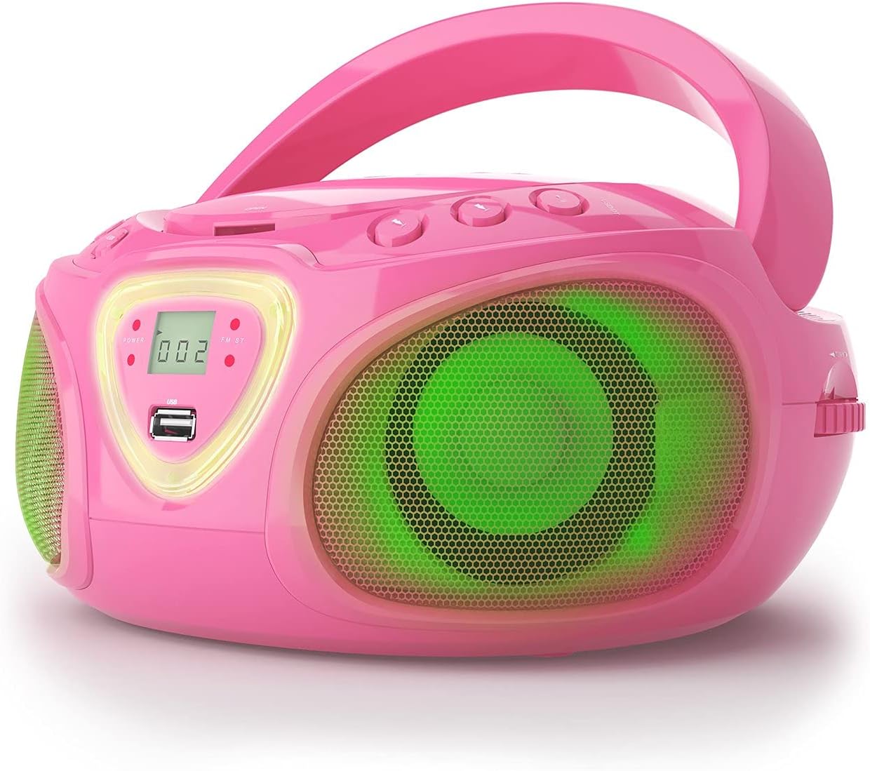 AUNA Roadie KIDS Boombox with Portable CD Player and AM/FM Radio, LED Display, Bluetooth, USB Port, MP3/CD Player, AUX Port Supported, Headphone Jack, AC/Battery Powered, White Pack of 2