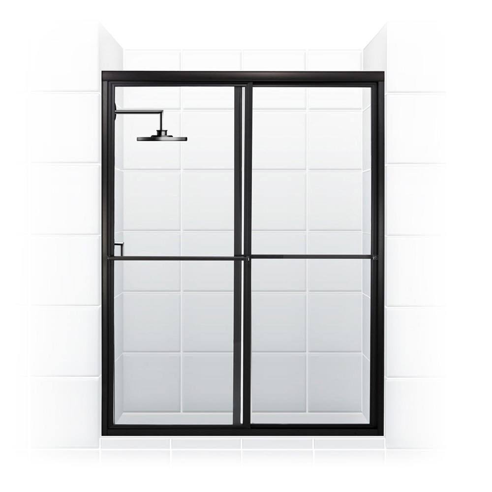 Coastal Shower Doors 1648.70-C Newport Series 48 inch x 70 inch Framed Sliding Shower DOOR, Black