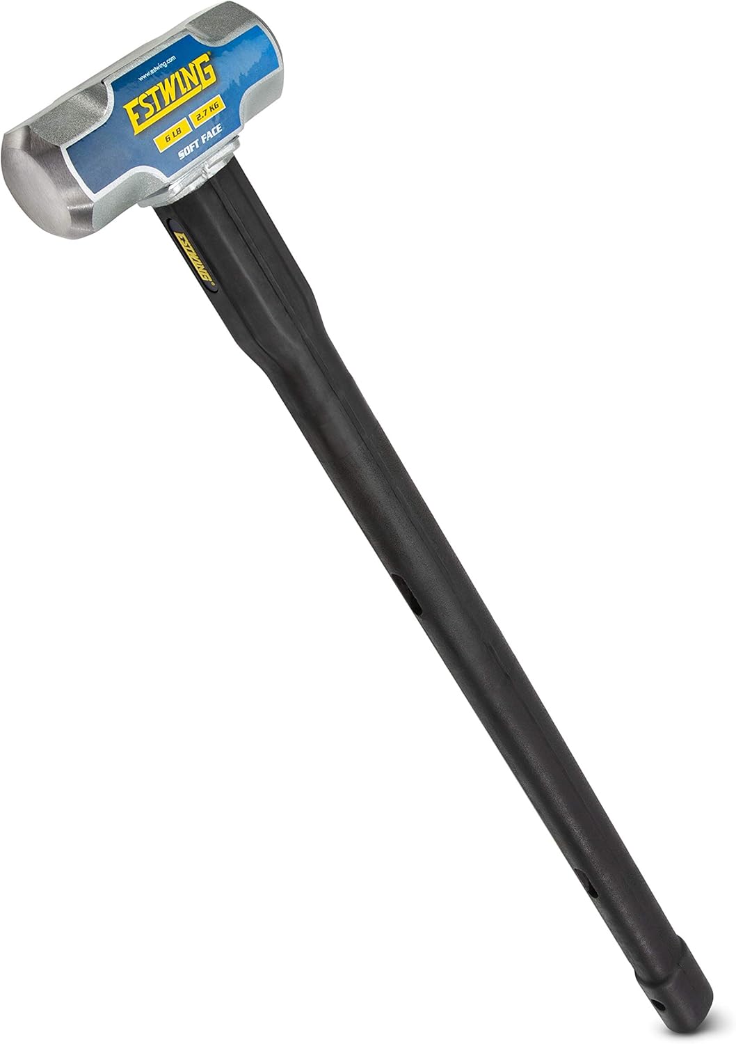 Estwing 6-Pound Soft Face Sledge Hammer for Automotive, Industrial, and Construction Use, 30-35 HRC, Locked Head, 30-Inch Long Indestructible Handle with Vulcanized Rubber Overlay