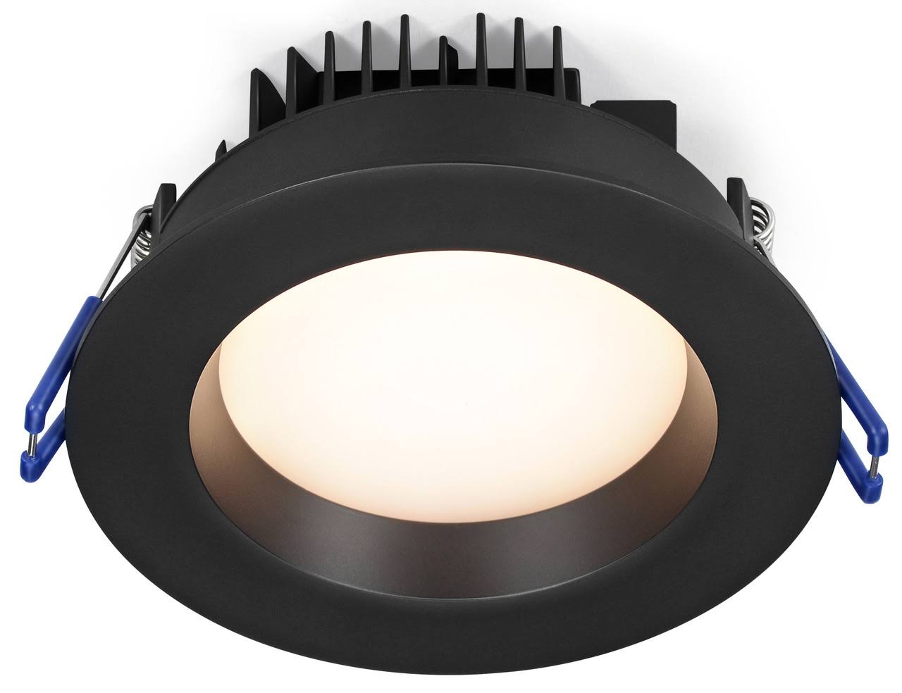 Lotus LED Lights 4 inch Regressed Plenum Gimbal Round LED Trim - Color: Black - LL4RR-30K-BK