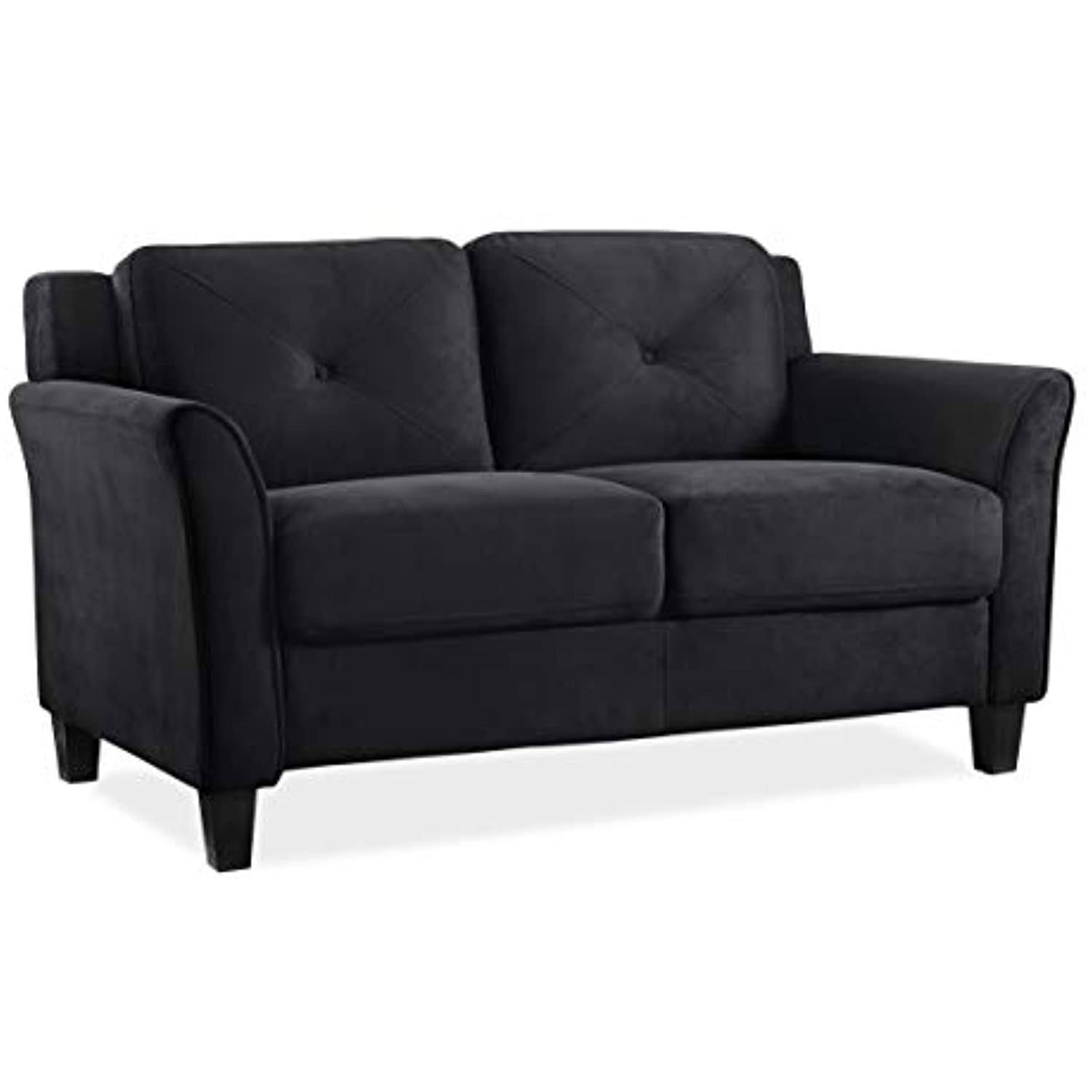 Lifestyle Solutions Collection Grayson Micro-Fabric Loveseat 57.87x22x32x22x32.68x22 Black