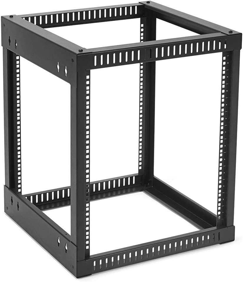 NavePoint 12U Side Load Wall Mount Network Rack, 22-Inch Depth, Wall Mount Equipment, Easy Rear Access to Equipment, Flexible Cable Management, Steel, Assembly and Mounting Hardware Included.