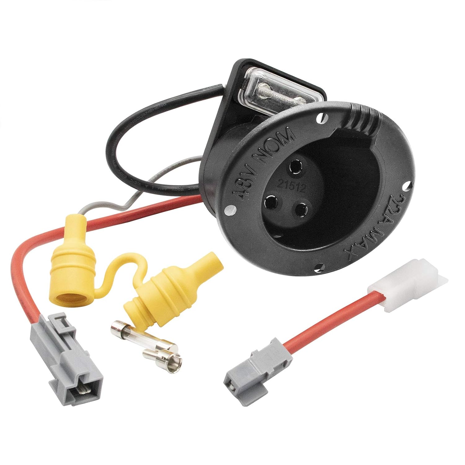 CLUBRALLY Club Car Charger Receptacle and Fuse Assembly Kit 102848701/102848702