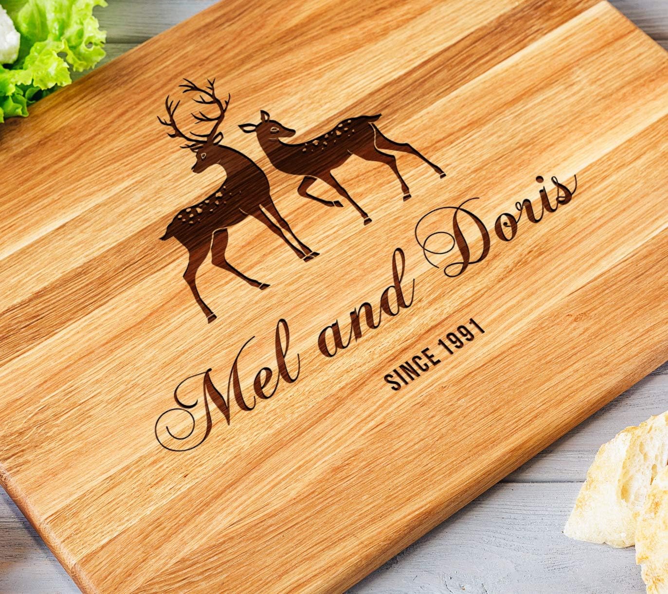 Personalized cutting board, Engraved cutting board, Custom cutting board, Wedding Gift, Bridal shower, Housewarming Anniversary Oak Walnut (Walnut 12x16, Millers) Pack of 2