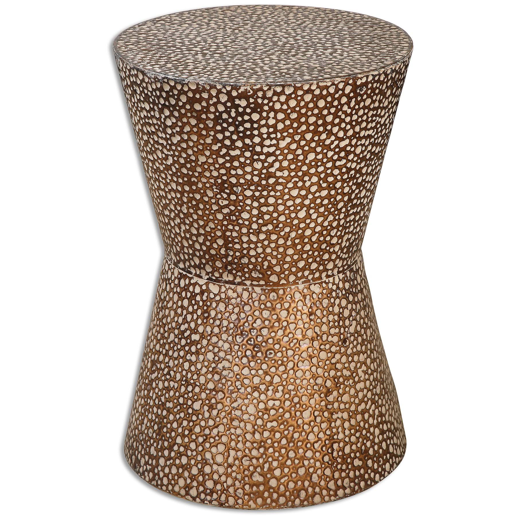 Uttermost Cutler Drum Shaped Accent Table, Copper/Bronze