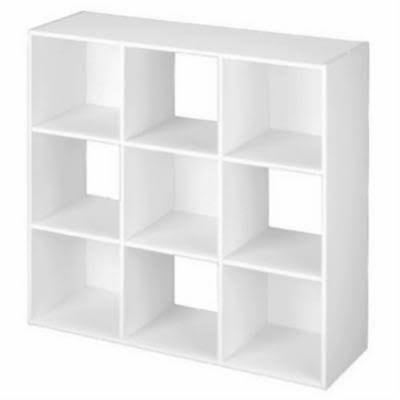 9 Cube, ClosetMaid, White, Cubeicals Stackable Storage Organizer, 1/2 inch