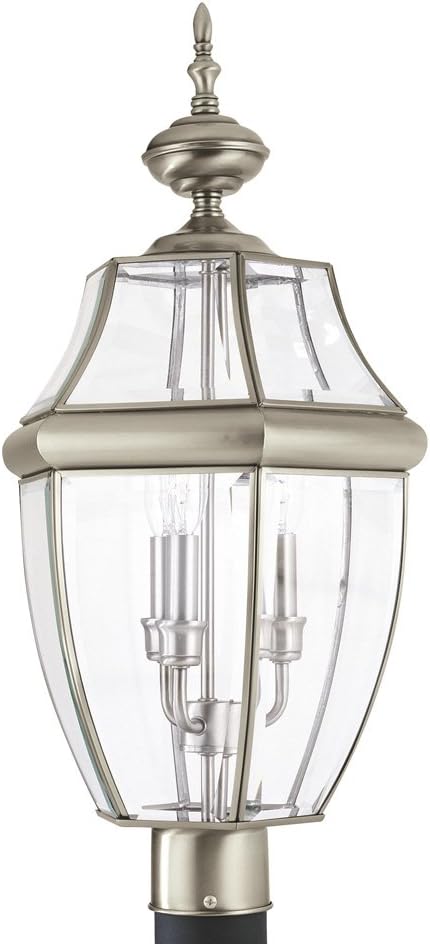 Sea Gull Lighting 8239-12 Lancaster Outdoor Post Lantern Outside Fixture, 24'' Height, Black