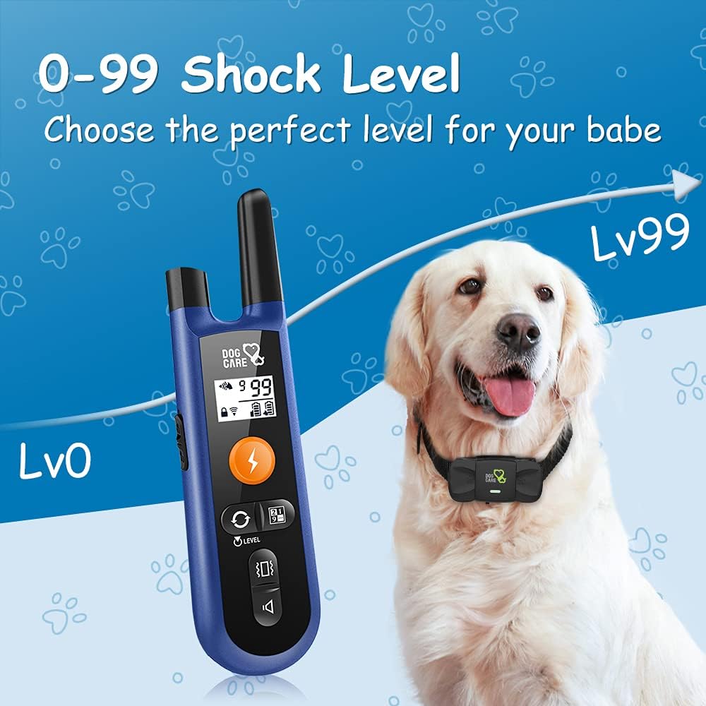 DOG CARE Dog Training Collar w/2 Receivers Rechargeable Collars with Remote for Dog, Dog Shock Collar with 3 Training Modes, Long Remote Range, for Large Medium Dogs(15-100lb) Pack of 2