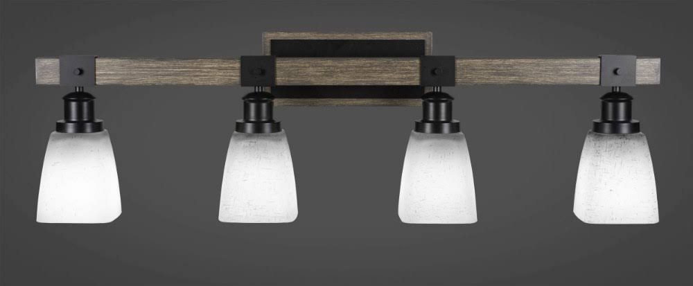 Toltec Lighting-1844-MBDW-460-Tacoma - 4 Light Bath Bar Matte Black/Painted Distressed Wood-lock