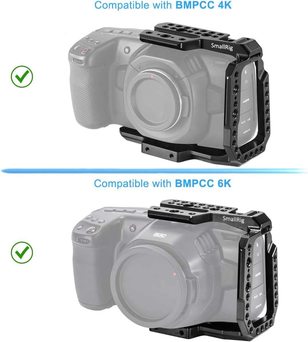 SmallRig BMPCC 4K/6K Half Cage Compatible with Blackmagic Pocket Cinema Camera 4K/6K（Old Version） CVB2254
