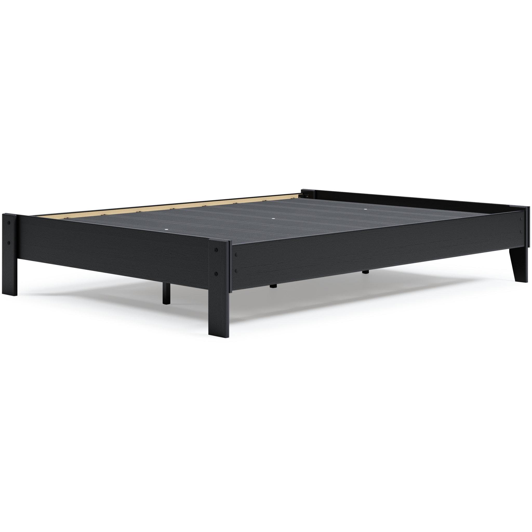 Flannia - Black - Queen Platform Bed