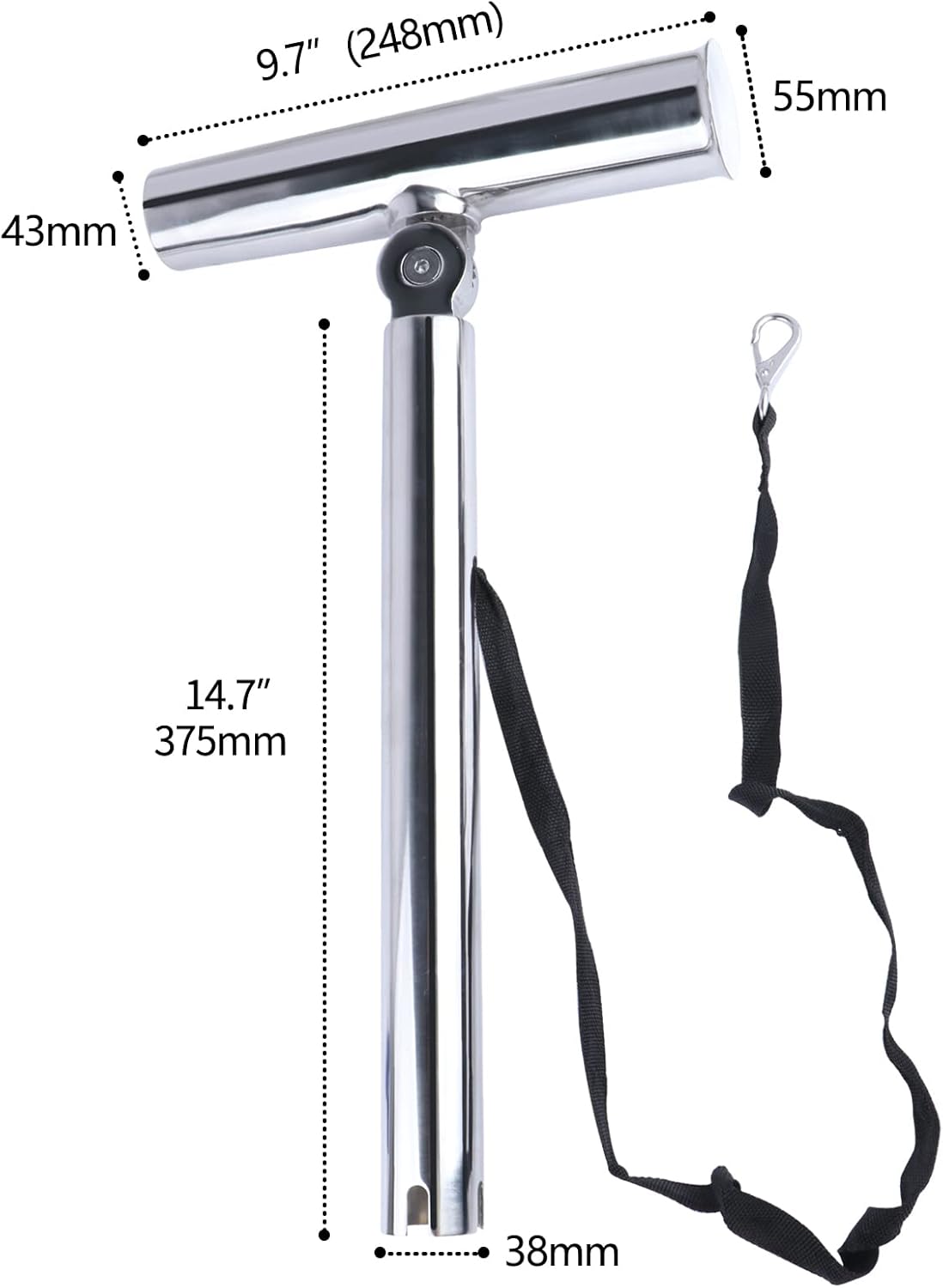 2Pcs Stainless Fishing Rod Holder Outrigger Holder Adjustable for Marine Boat Yacht