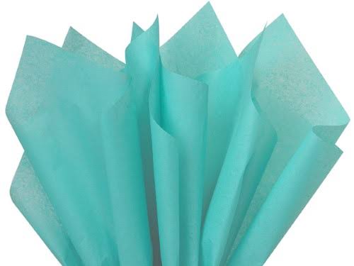 Pack of 480, Solid Caribbean (Blue) Teal Tissue Paper 20 x 30 Sheet Half Ream Made from Post Industrial Recycled fibers