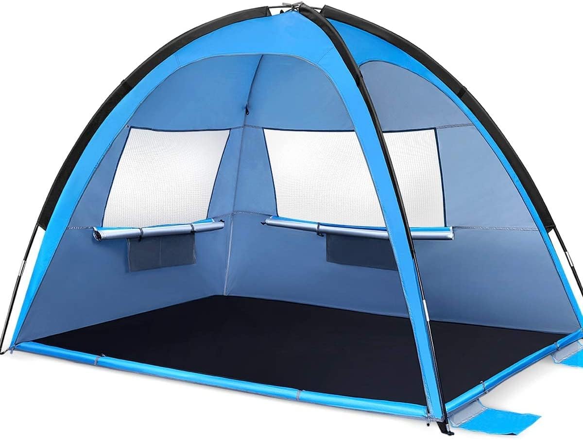 Beach Tent Sun Shade Shelter: 4-5 Person Large Anti-UV Windproof Portable Lightweight Tent - Instant Easy Setup Foldable Sunshade Canopy Cabana Outdoor