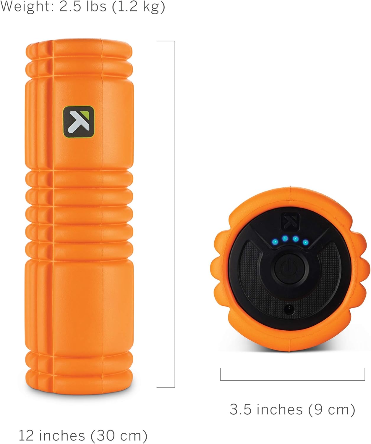 TriggerPoint GRID VIBE PLUS Four-Speed Vibrating Foam Roller Pack of 2