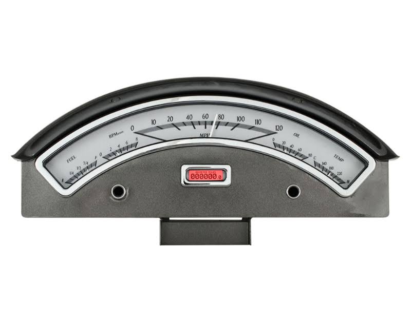 Dakota Digital VHX-57F-S-R VHX System Silver Alloy Style Face Red Display Ford Car 1957