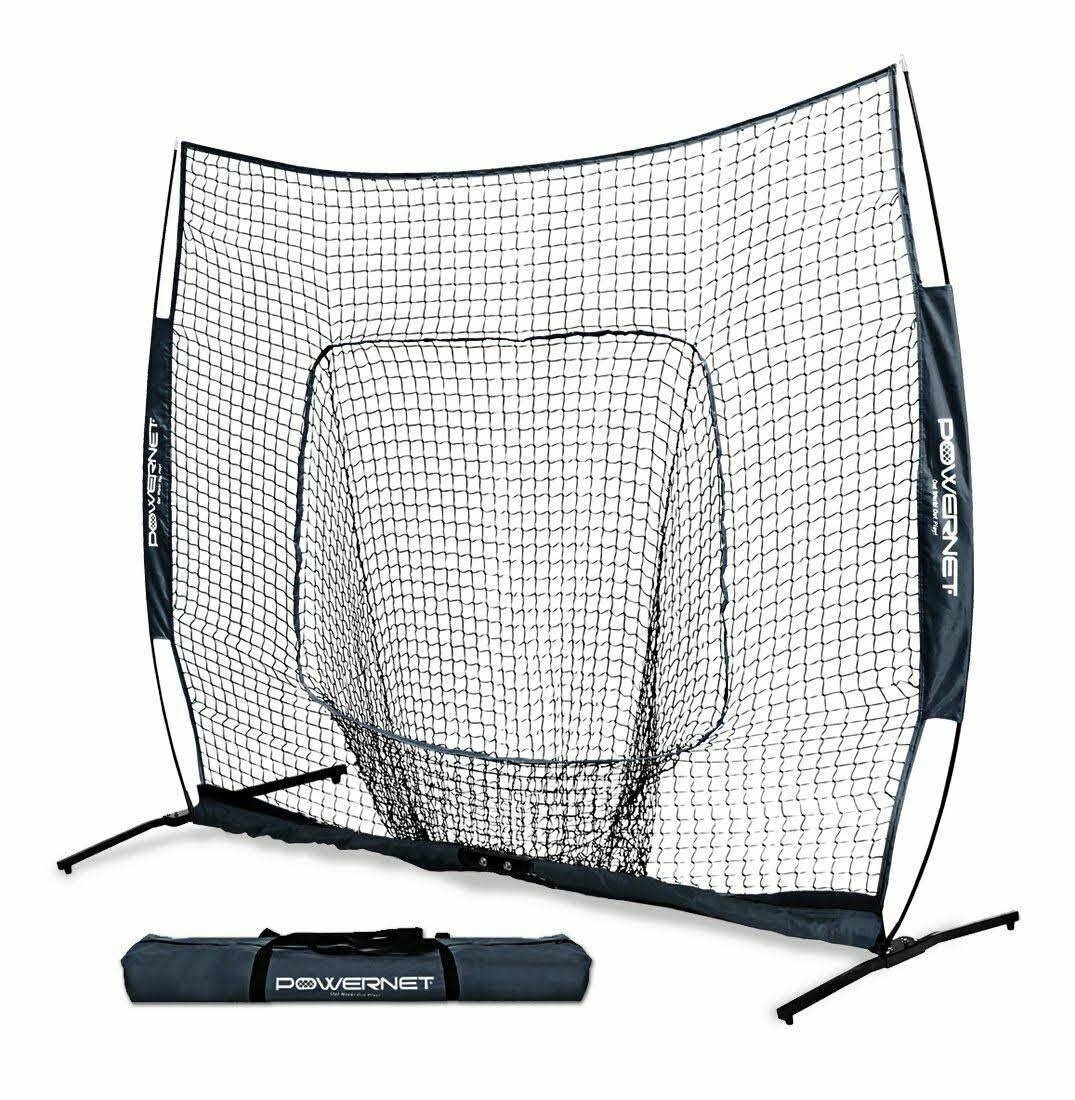 Powernet 7x7 Pro Baseball Softball Practice Hitting Net w/One-Piece Frame (Navy)