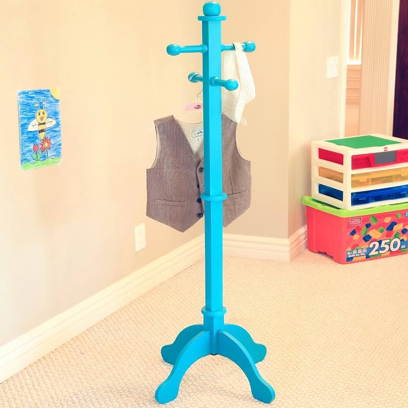Alcott Hill Kid's Deluxe Coat Rack - Finish: Blue