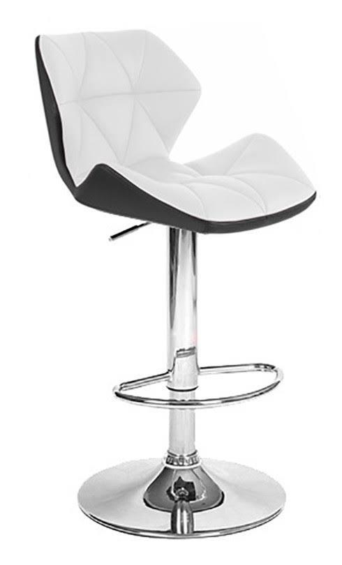 Vandue Set of 2 Spyder Contemporary Adjustable Barstool - Black/White