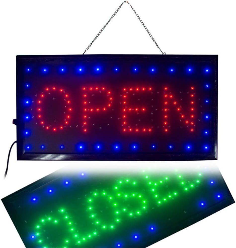 Ovovo Ultra Bright LED 2 in 1 Open Closed Sign, Business Signs for Drink Food Restaurant Diner Cafe Bar Pub Coffee Shop Store Wall Window Display Fixture Pack of 2