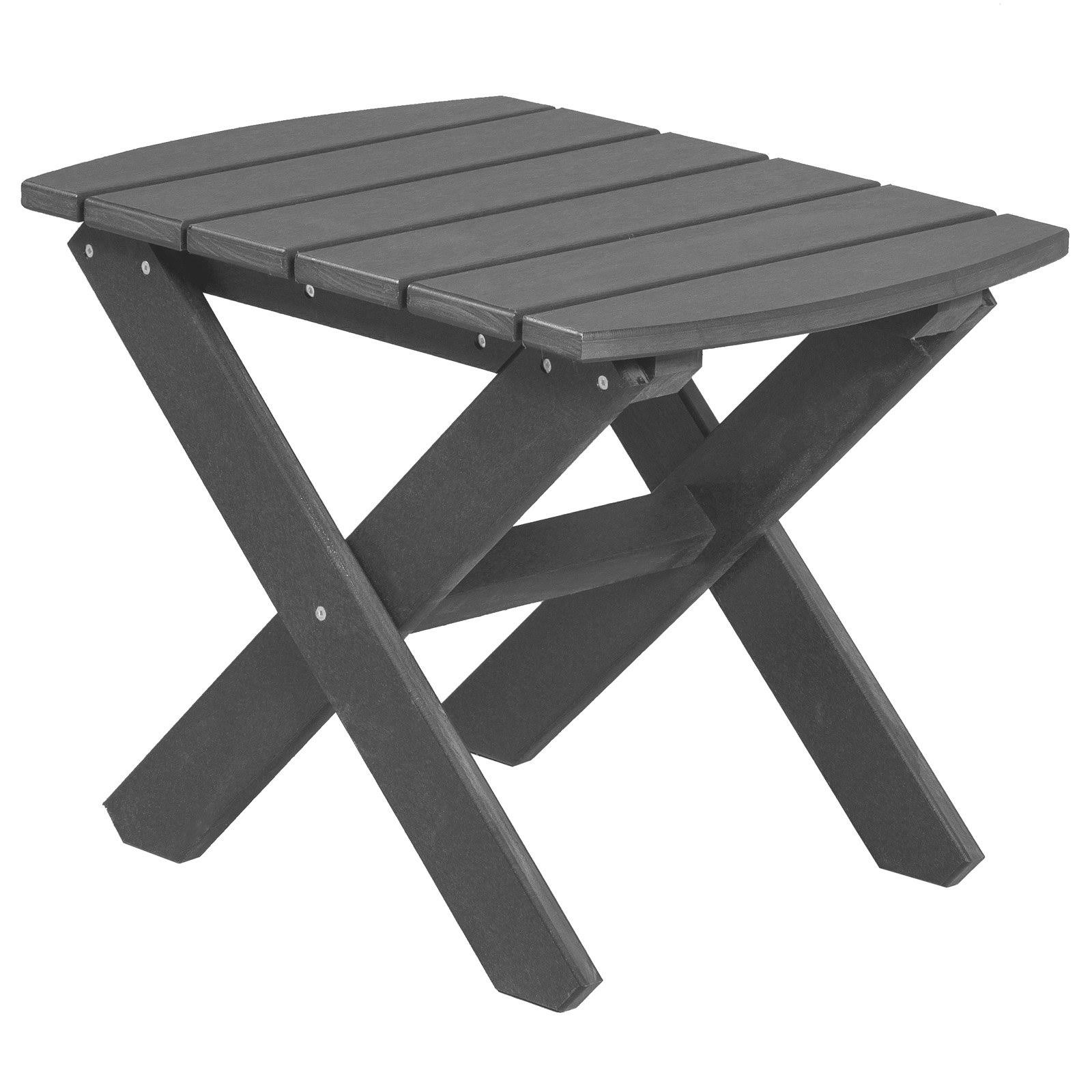 Little Cottage Classic Rectangular Adirondack Side Table, Dark Gray