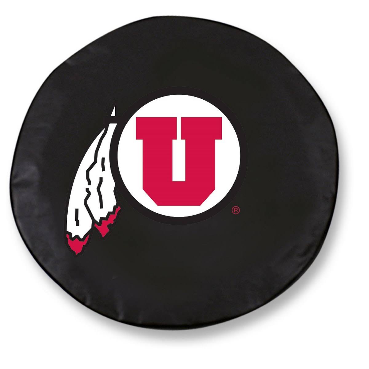 Utah Utes HBS Black Vinyl Fitted Spare Car Tire Cover (25 1/2x22 x 8x22)