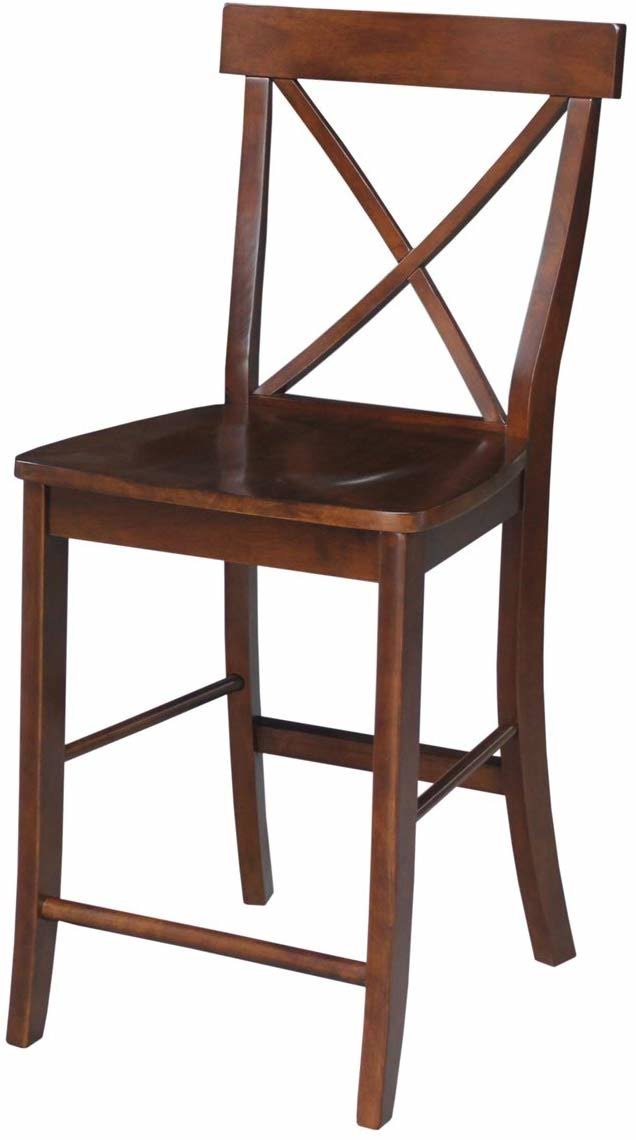 International Concepts X-Back Counter Height Stool, Espresso