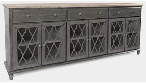 Jofran Aurora Hills Accent Cabinet, Six Door 86', Grey