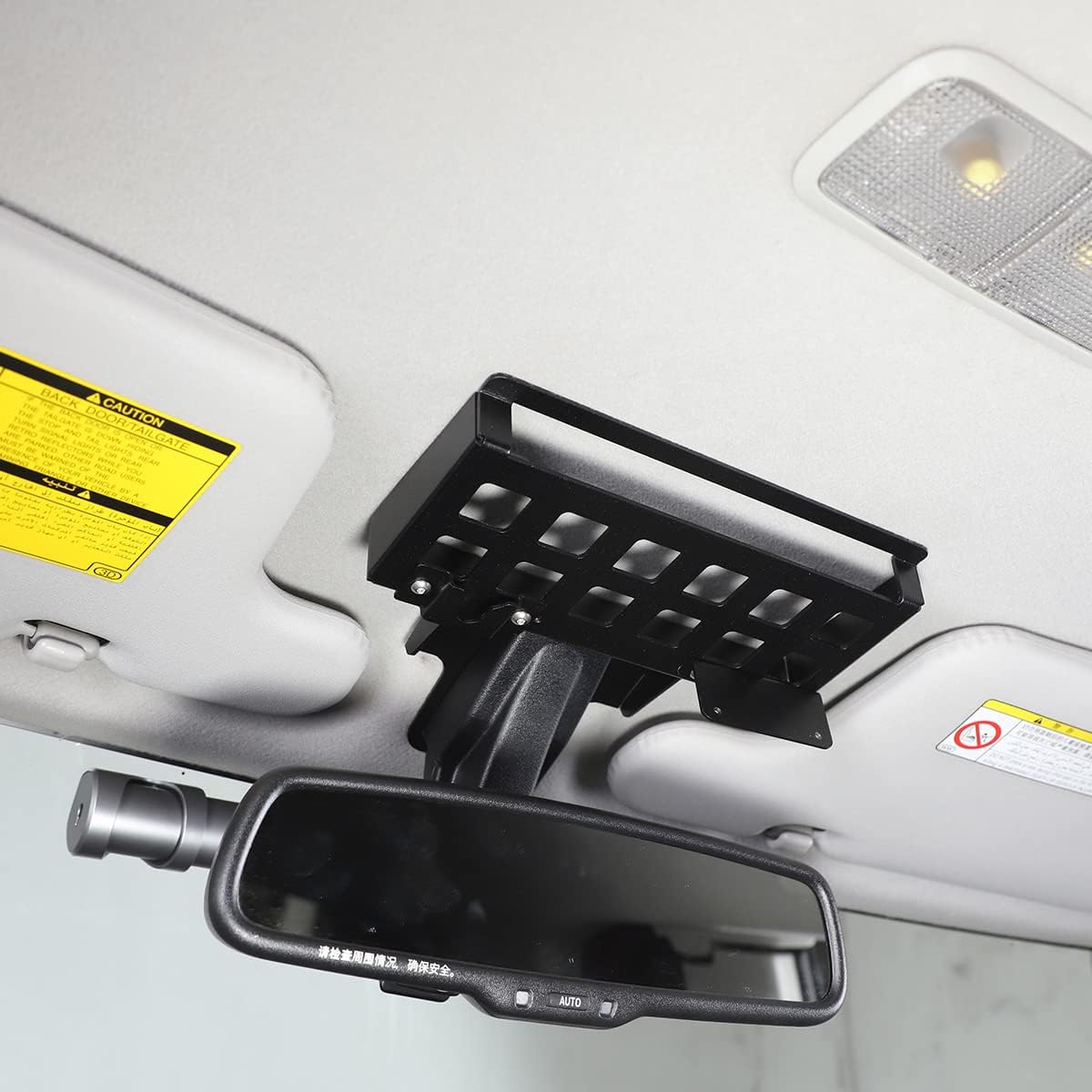 LLKUANG Rearview Mirror Storage Rack for Toyota FJ Cruiser 2007-2021 Aluminum alloy Car Inner Rearview Mirror Multifunctional Storage Frame(Left hand drive)