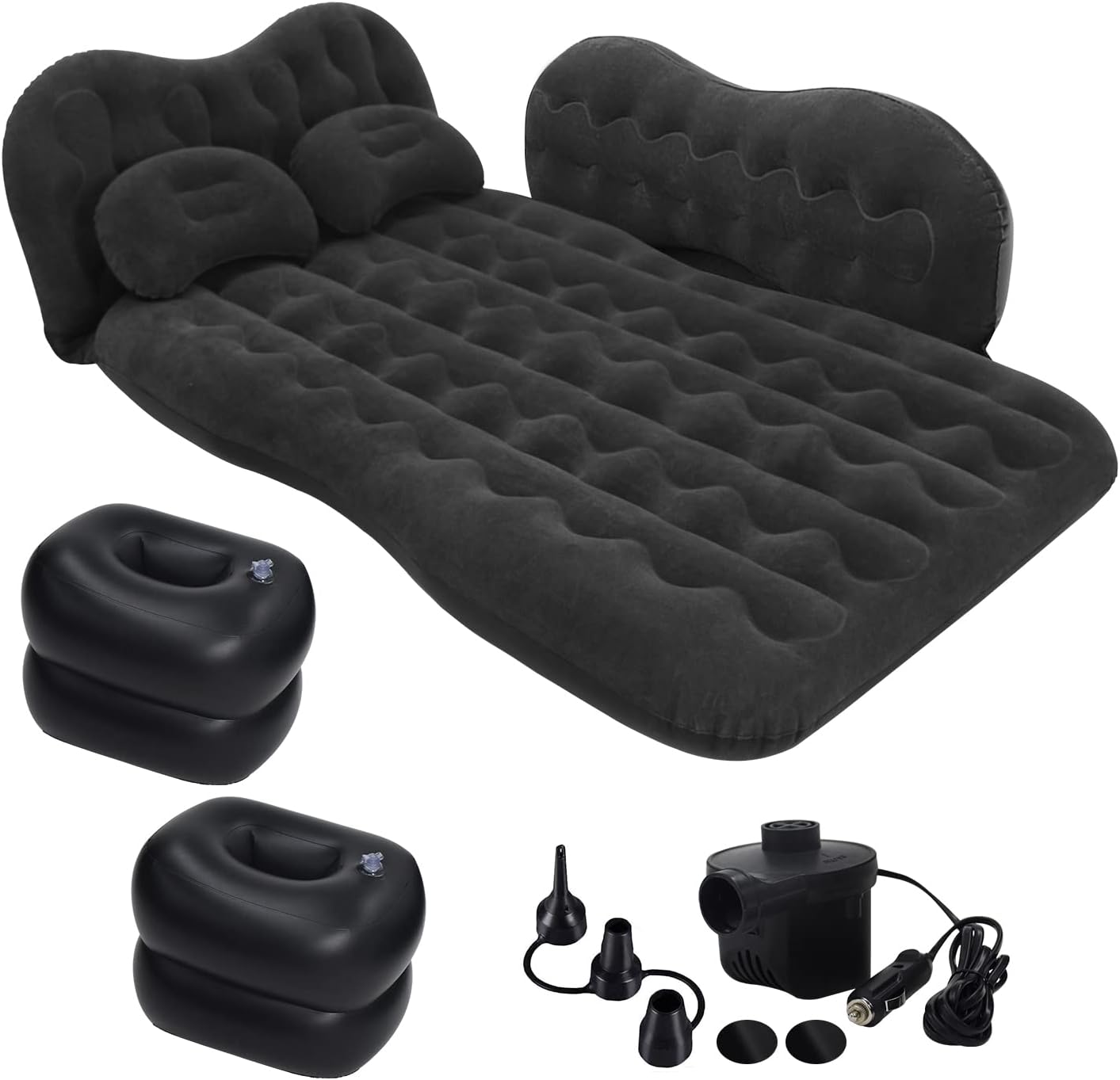 Grassman Inflatable Car Air Mattress, Portable Dirt-resiatant Car Travel Bed with Two Pillows, Universal SUV Extended Car Air Bed&ensp;with Air-Pump for Travel, Hiking, Trip and Other Outdoor Activities