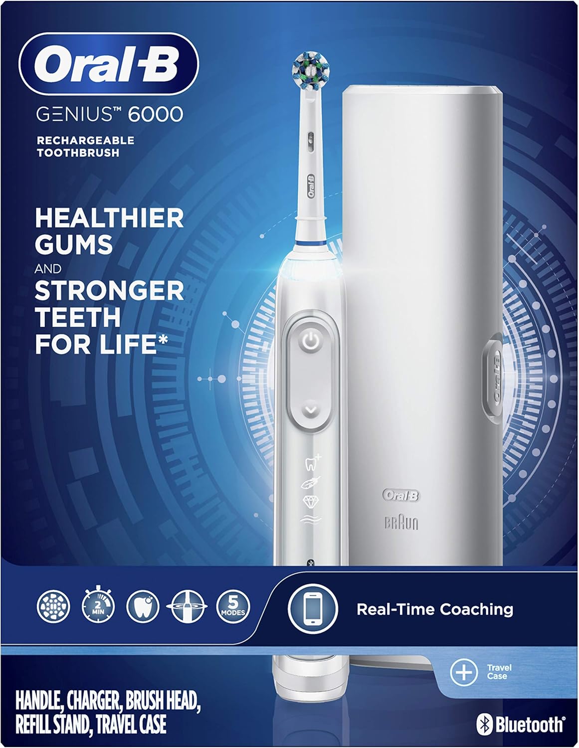 Oral-B Genius 6000 Electric Toothbrush, White (Packaging May Vary)