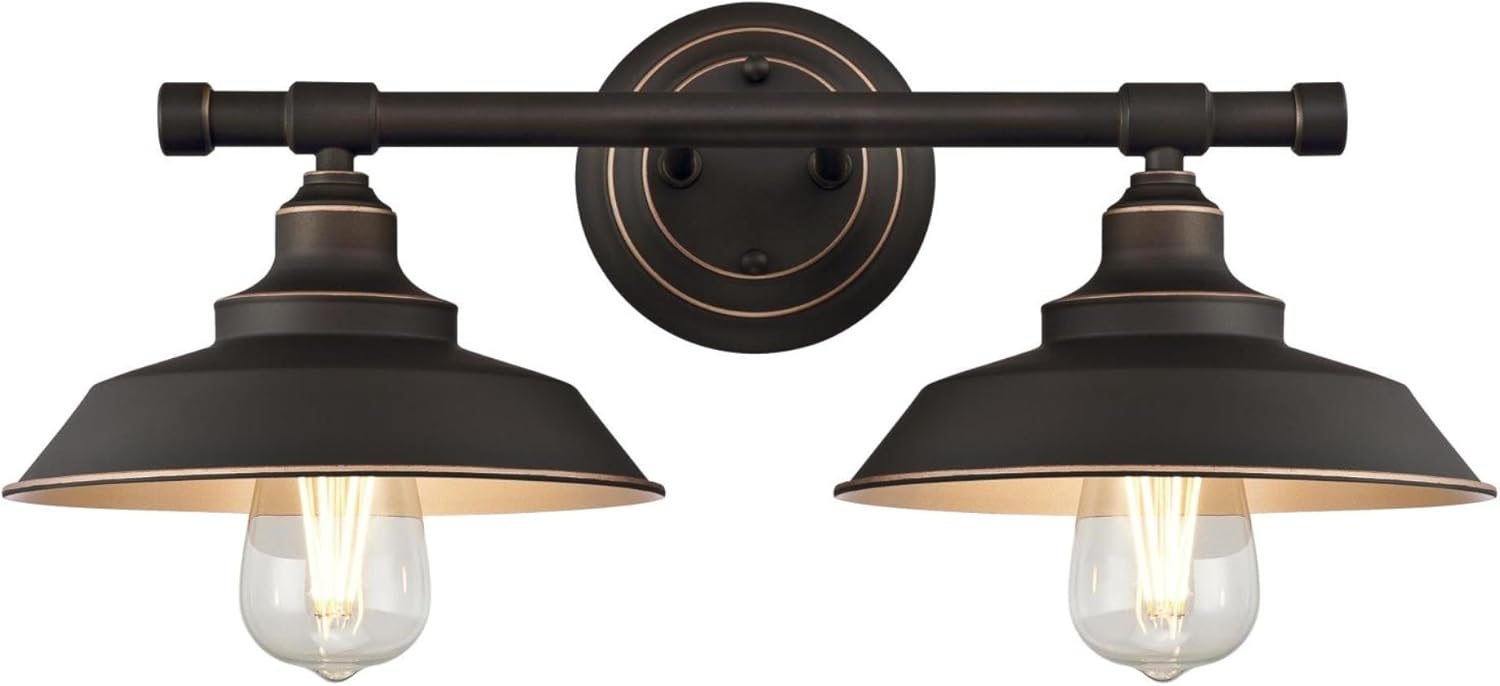 Westinghouse Lighting 6354800 Iron Hill Two Light Indoor Wall Fixture, 2, Black