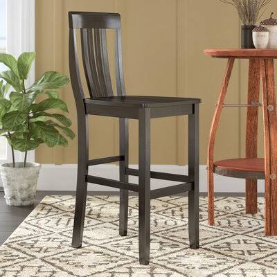 Black Counter-Height Bar Stool Set of 2: 30-Inch Square Seat by Haslingden Three Posts