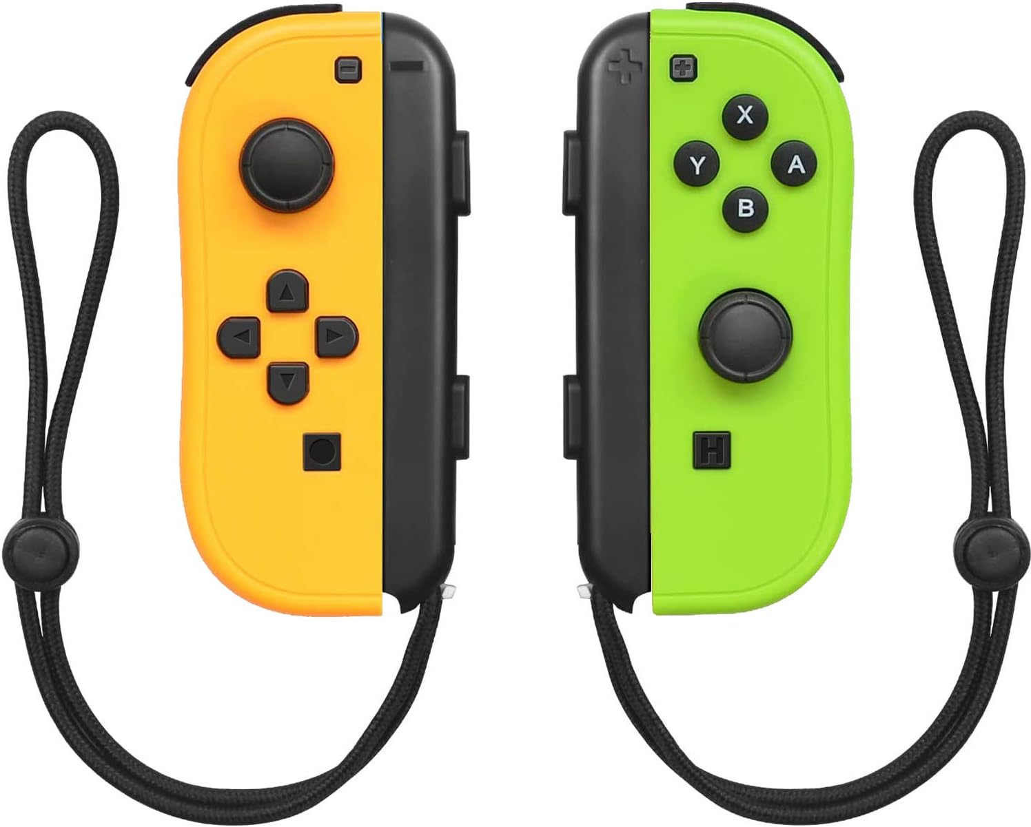 Joy-Pad Controller Compatible with Switch Joycon Support Wake-up Function with Strap, JoyCon Controllers with Gyro Axis and Dual Vibration - Yellow and Green Pack of 2
