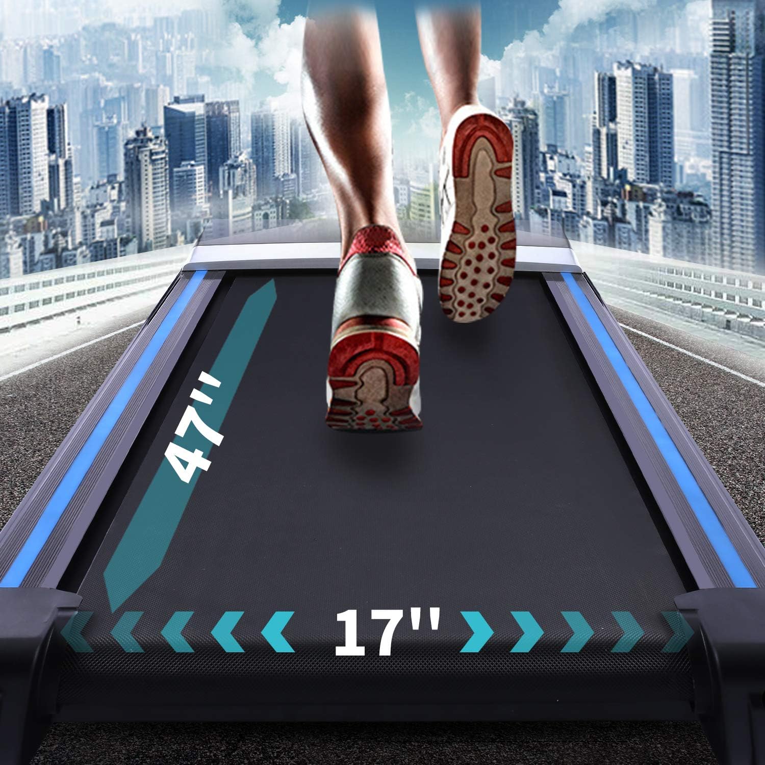 ANCHEER 3.25HP Folding Treadmill with Auto Incline, Electric Exercise Treadmill for Running, Treadmill 300lbs Weight Capacity