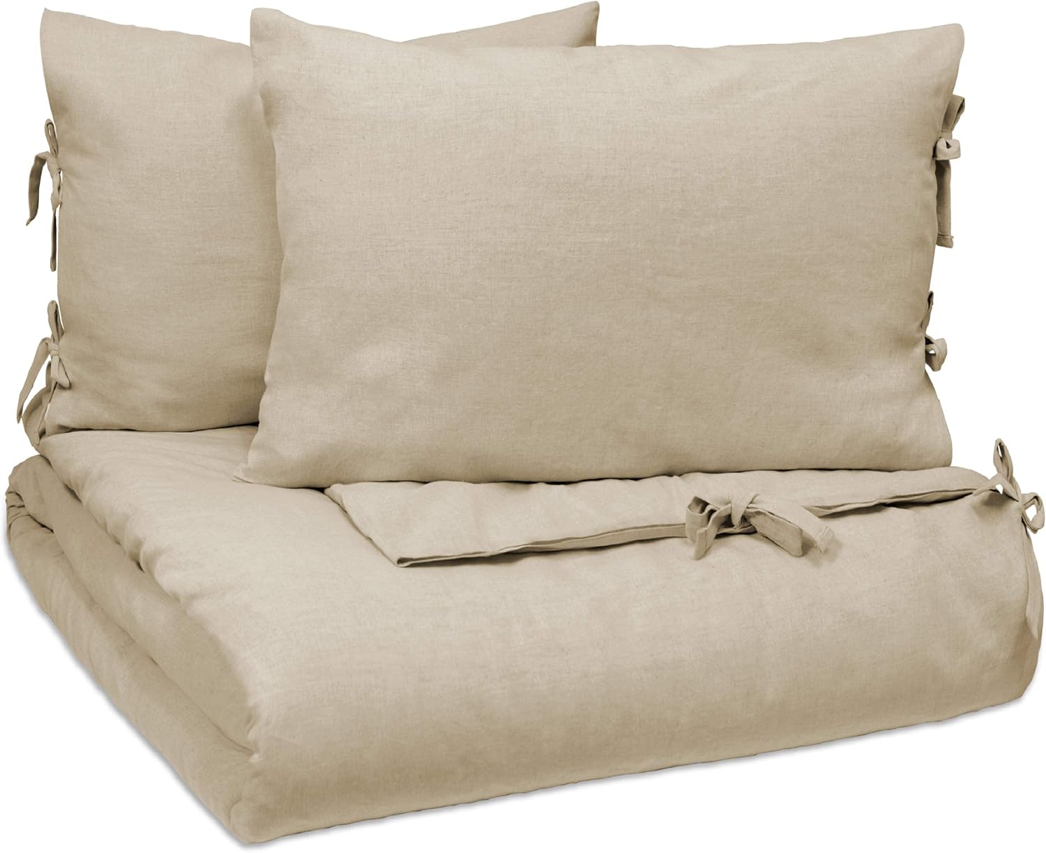 Vue Hinton 100% Cotton Coverlet Cover Sets with 2 Decorative Shams, 90x90, Peach Pack of 2