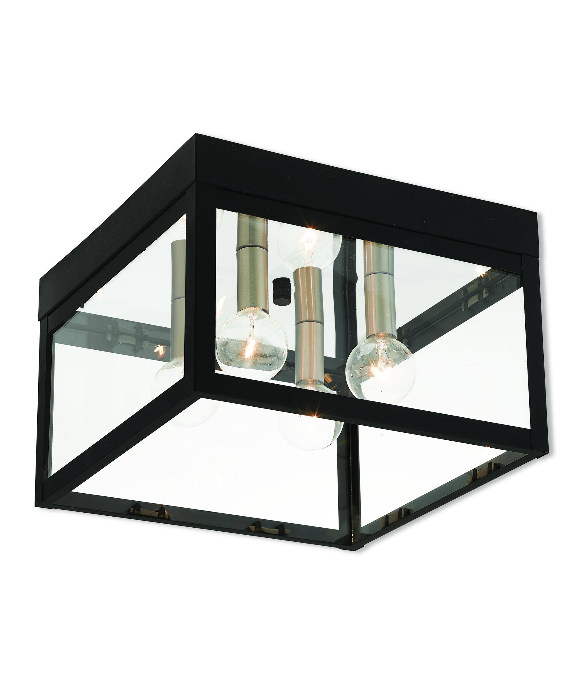 Livex Lighting 20589-04 Black Nyack 4 Light Outdoor Ceiling Mount