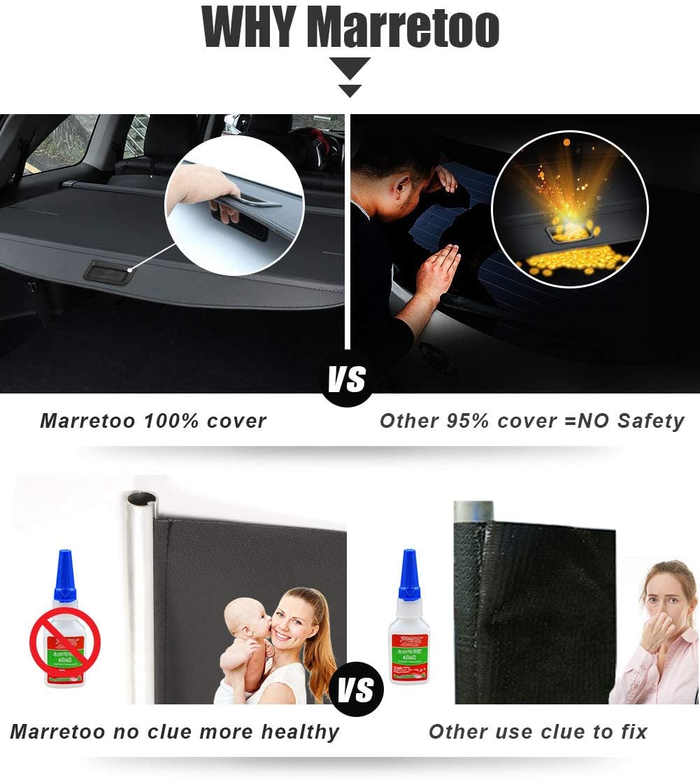 Marretoo for Land Rover Range Rover Sport Cargo Cover 2006-2013 Black Retractable Trunk Cover for Land Rover Accessories (Not Fit for Range Rover)